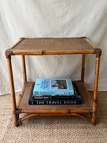 Vintage bamboo and rattan table