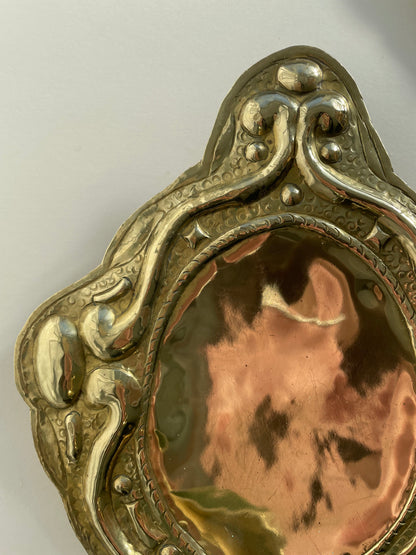 Pair of vintage brass candle wall sconces