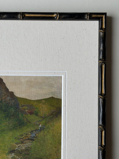 Framed landscape woman at the stream
