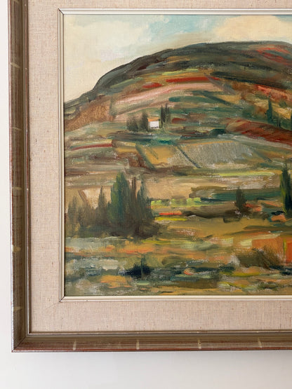 Vintage Green landscape of Provence, France