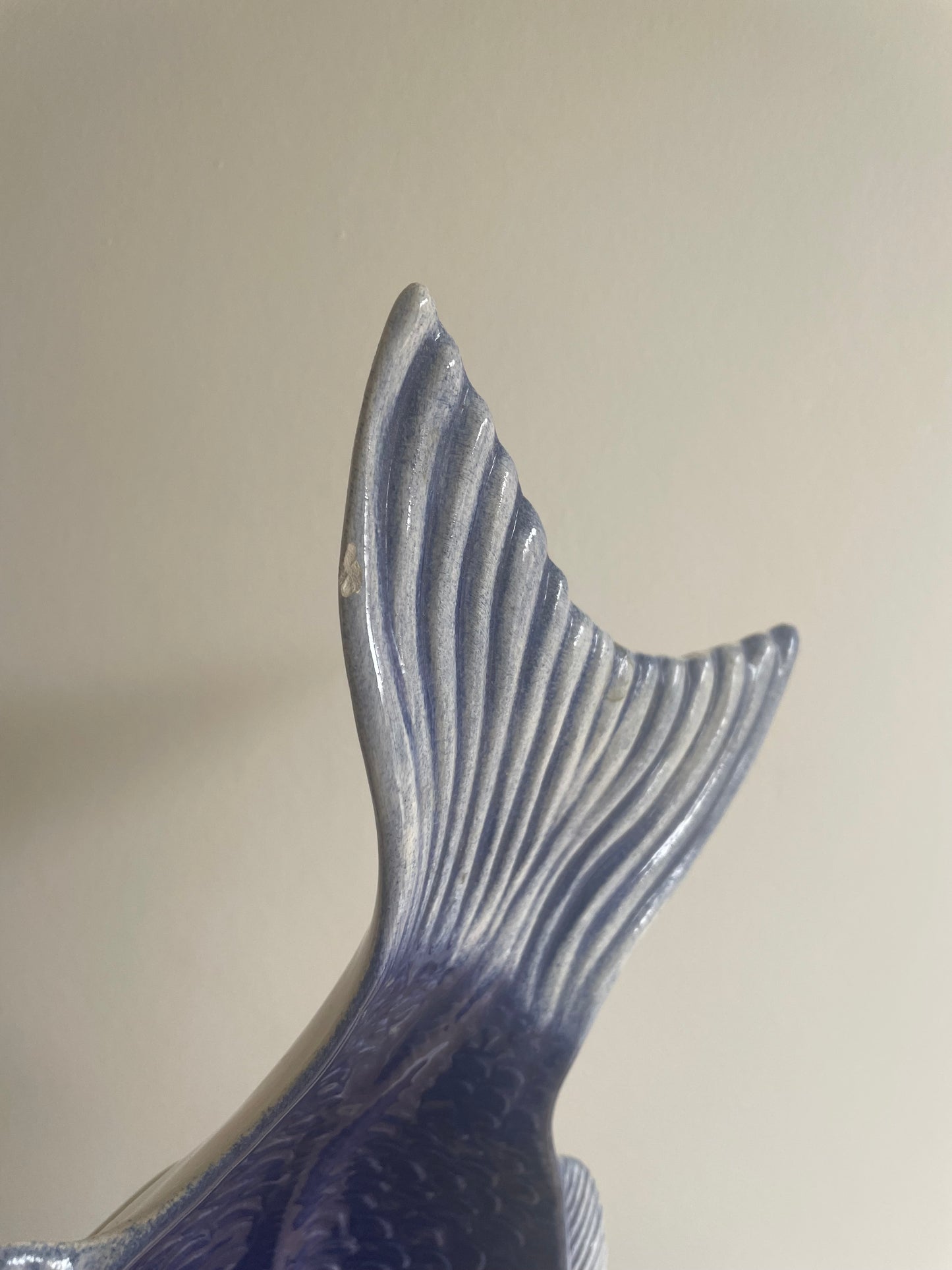 Blue fish serving platter