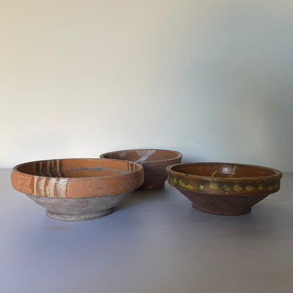 Terracotta clay vintage bowls