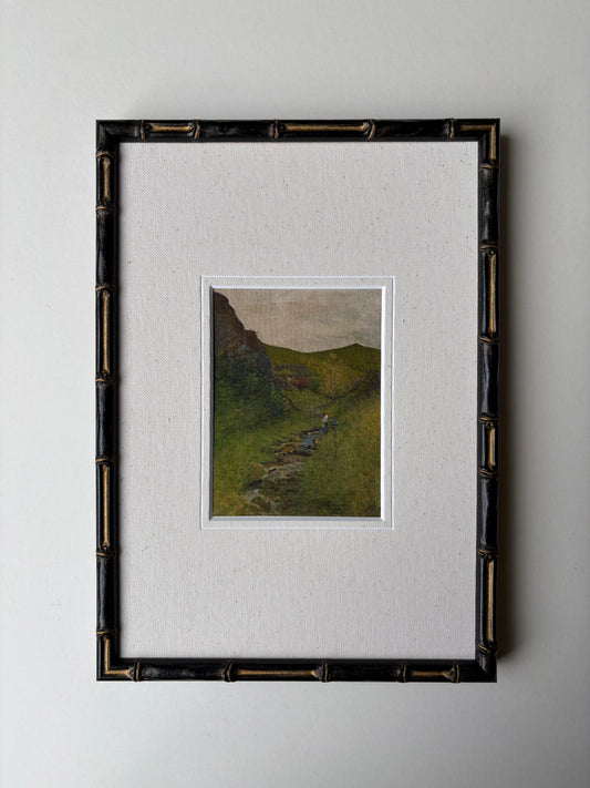 Framed landscape woman at the stream