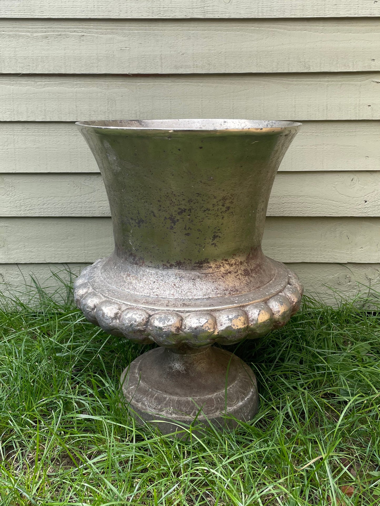 Vintage cast iron garden urn