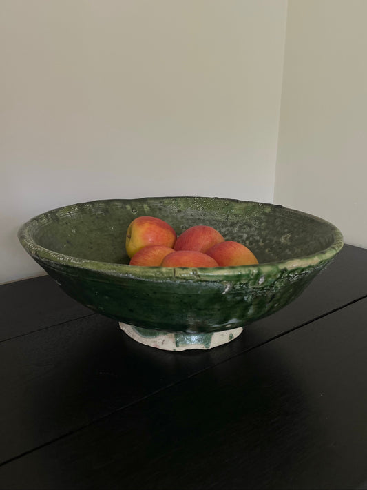 Vintage Tamegroute Moroccan green bowl