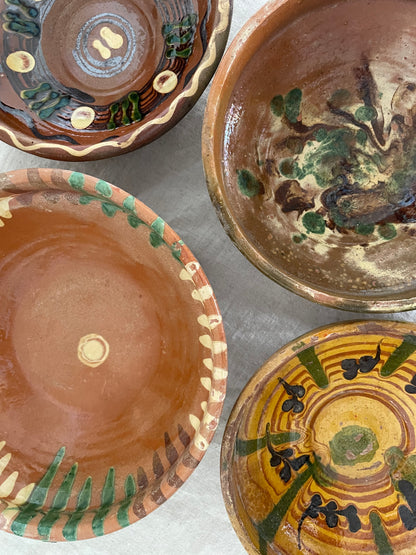 Romanian vintage clay bowl