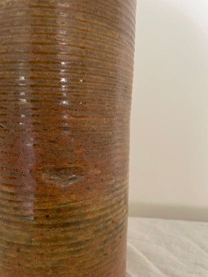 Vintage brown stoneware vase