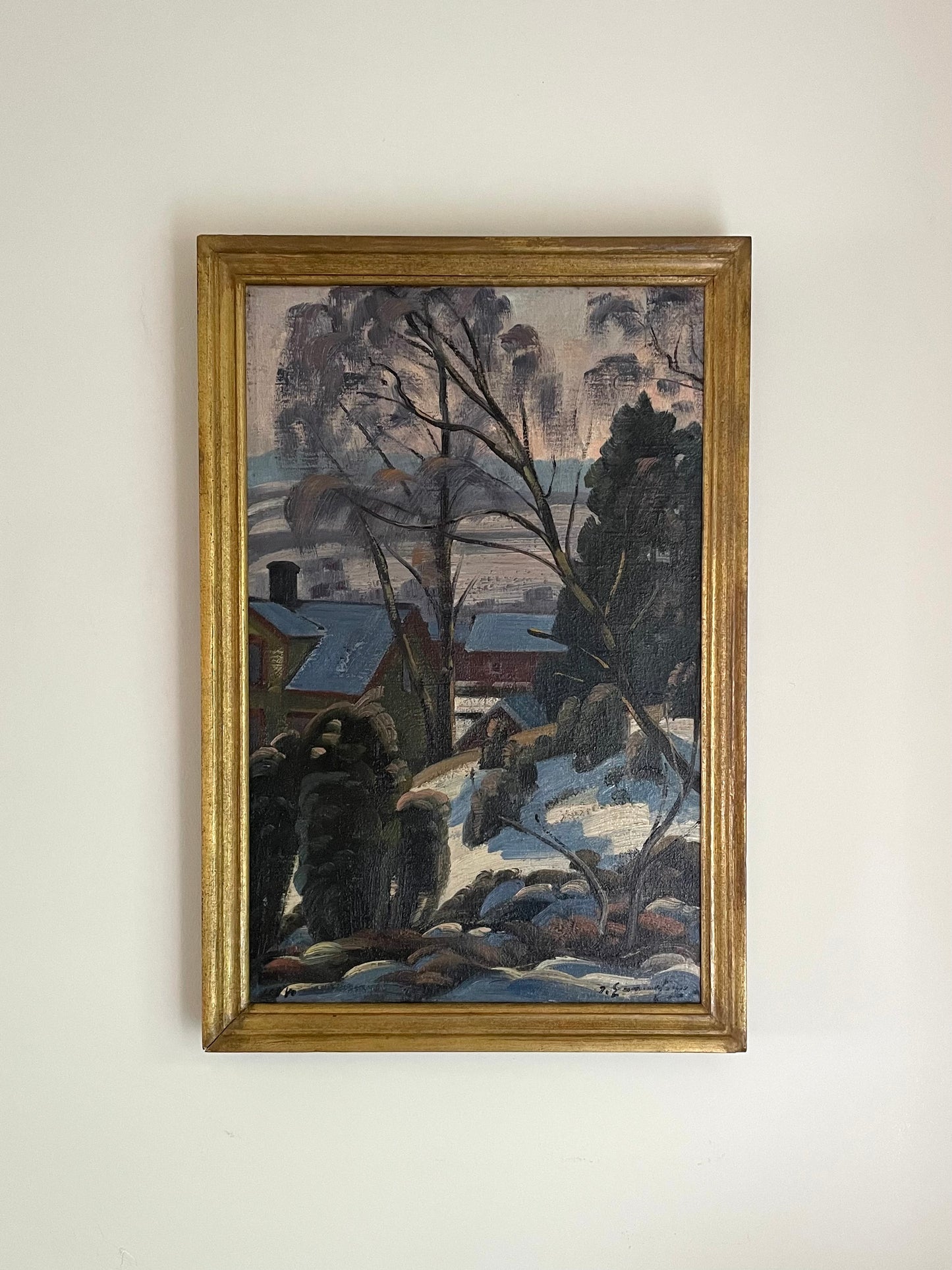 Village winter scene