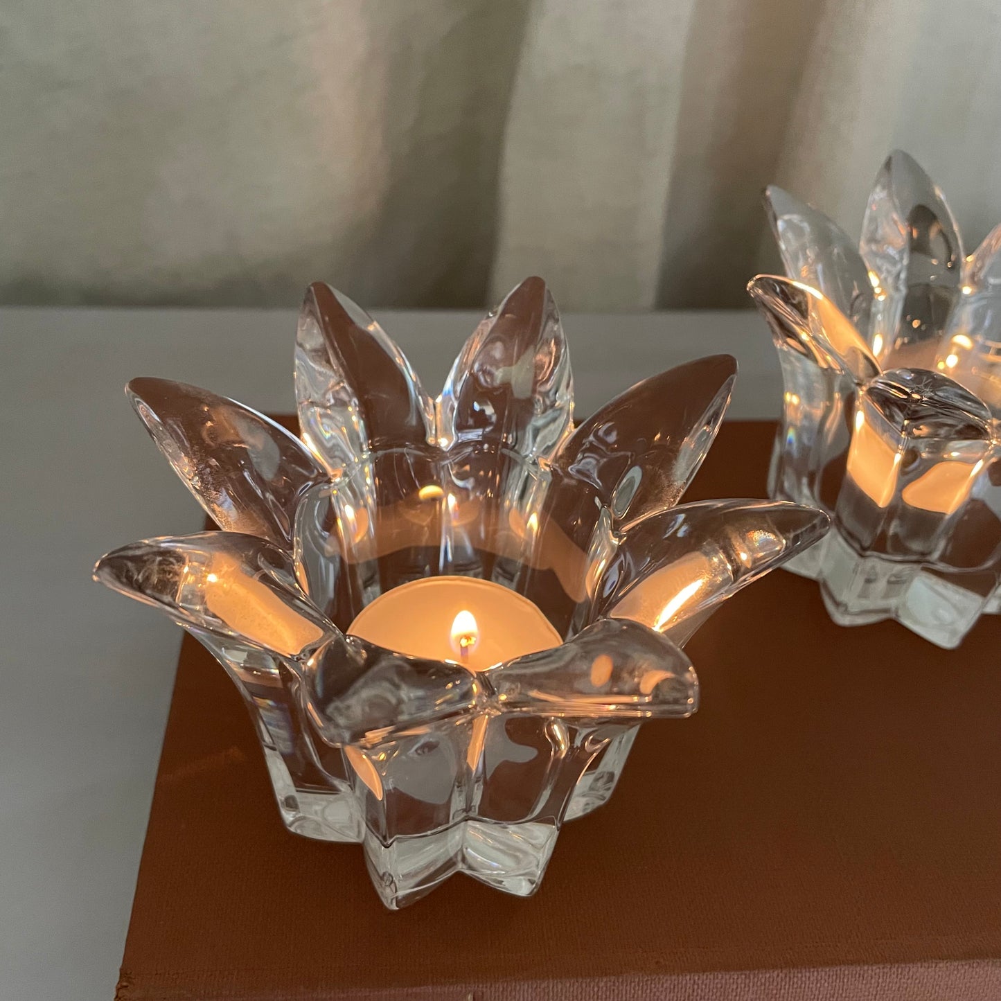 Crystal Italian glass tealight holders