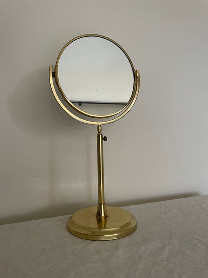 Brass vintage vanity adjustable mirror
