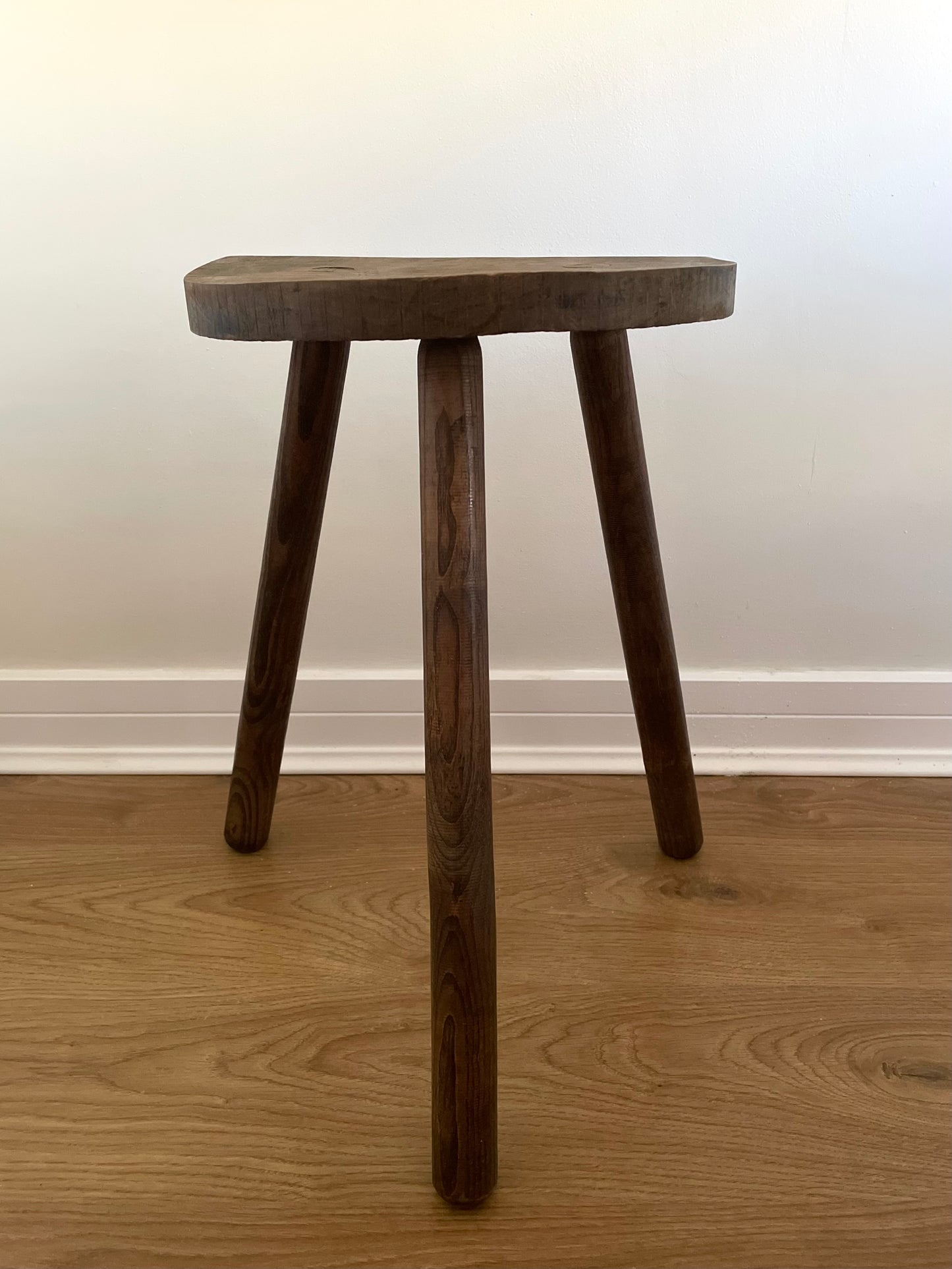 Wooden half moon antique stool