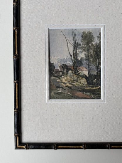 Framed country house and lane