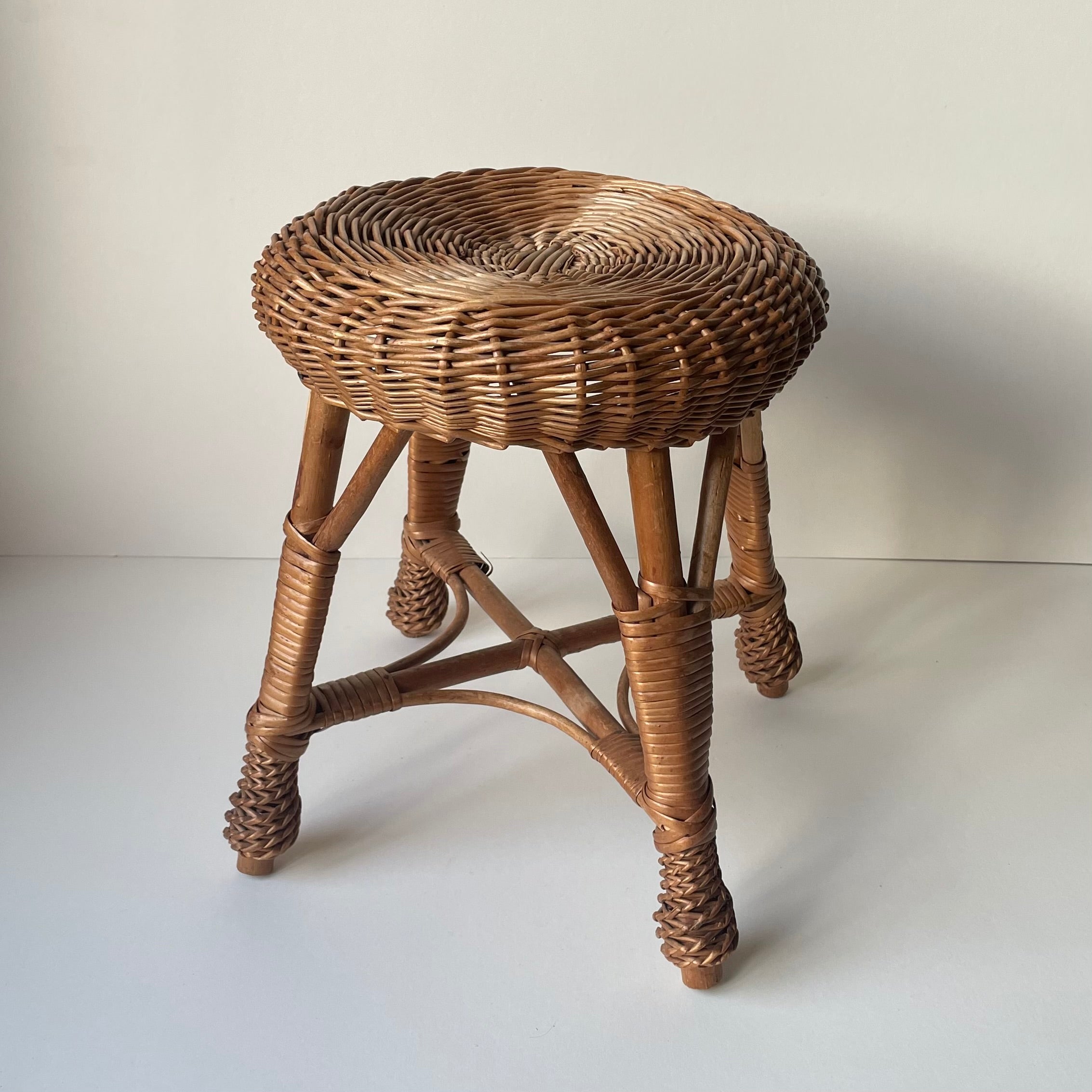 Rattan small stool – Talie’s Trove