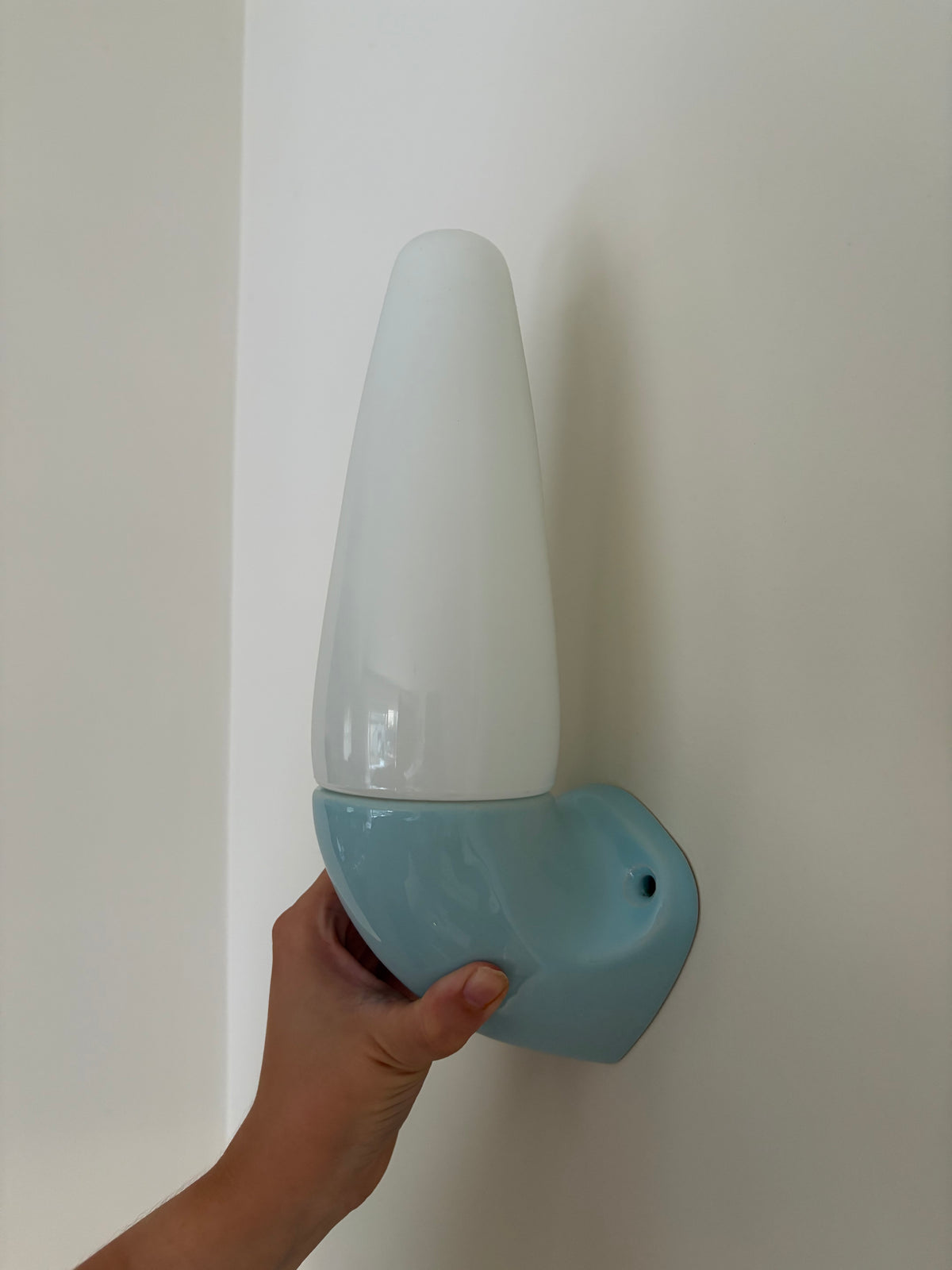 Pair of Sigvard Bernadotte blue ceramic wall lights