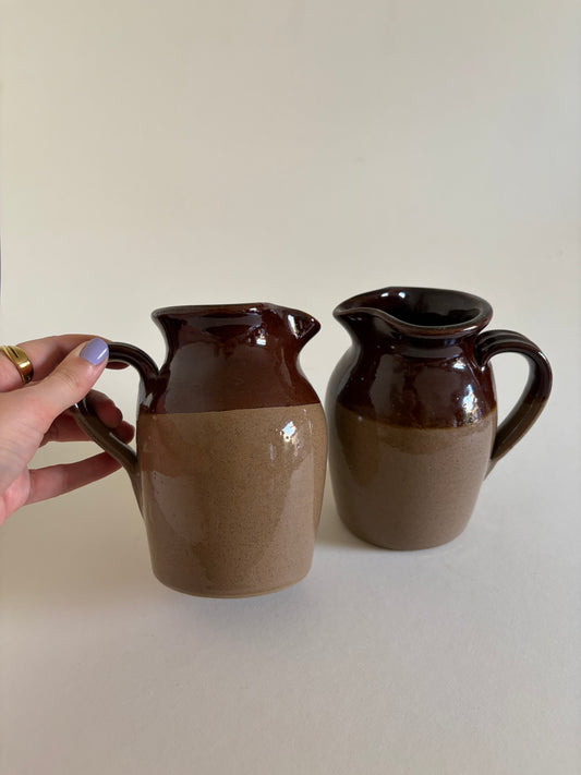 Small vintage brown glazed jug