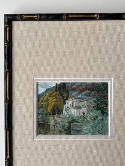 Framed Lake Como landscape with mount