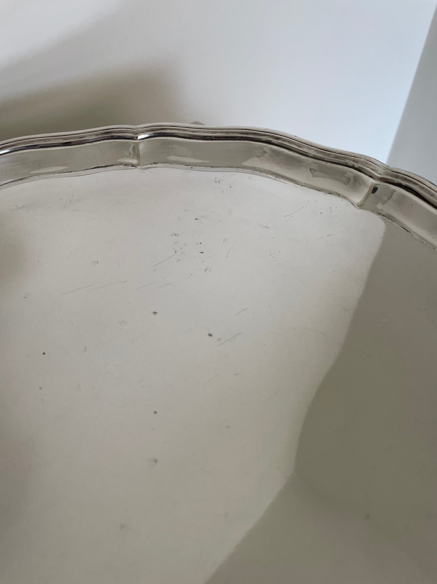 Silver plated vintage circular tray