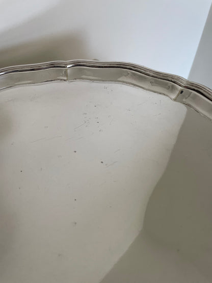 Silver plated vintage circular tray