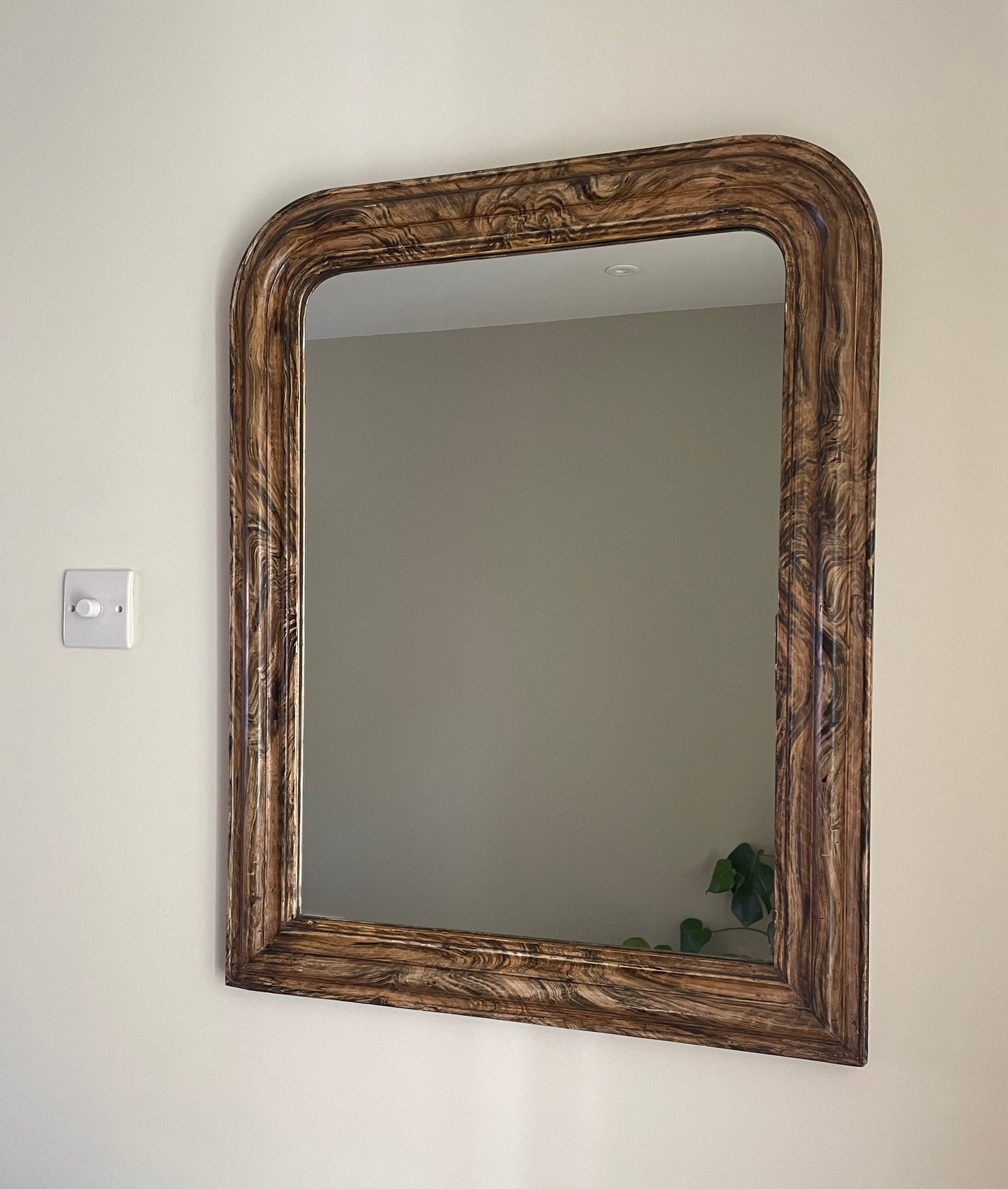 Faux marble French mirror, 20th century