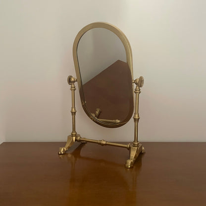Brass tabletop vanity mirror
