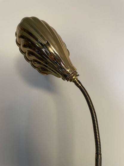 Brass clam shell desk lamp