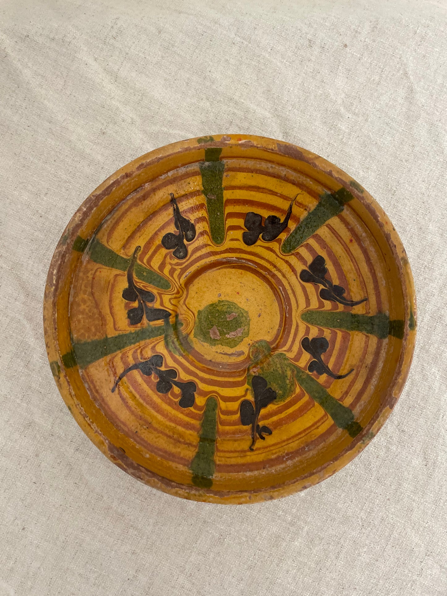 Romanian vintage clay bowl