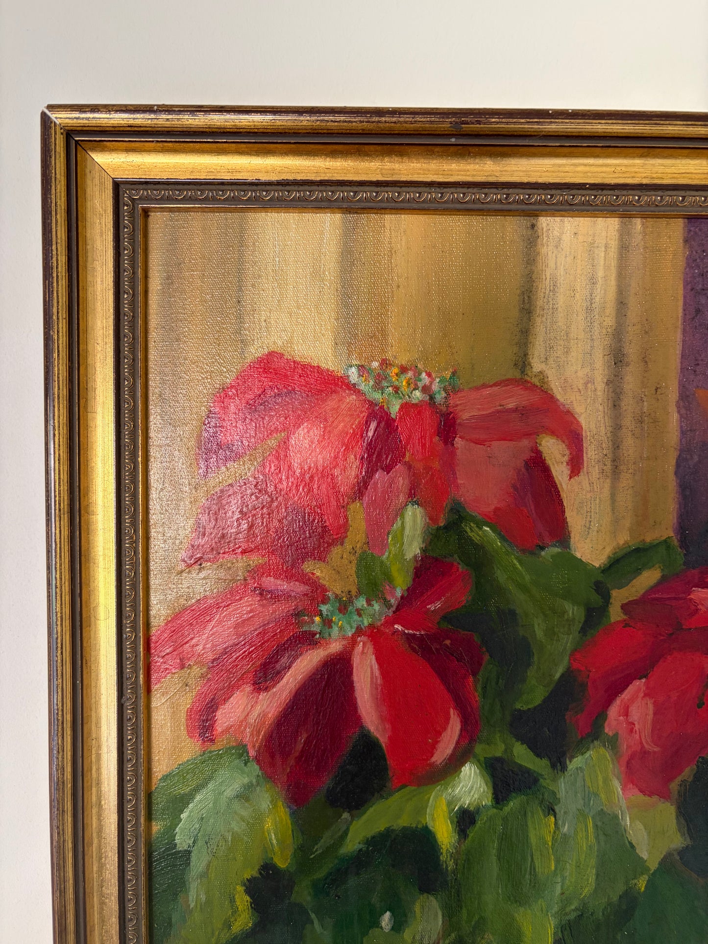 Vintage red floral art