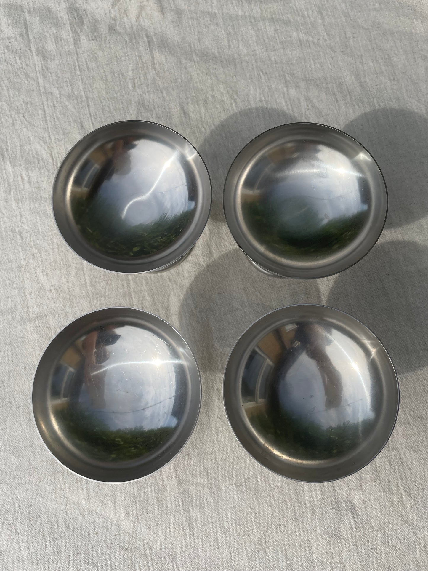 French vintage stainless steel ice cream coupes