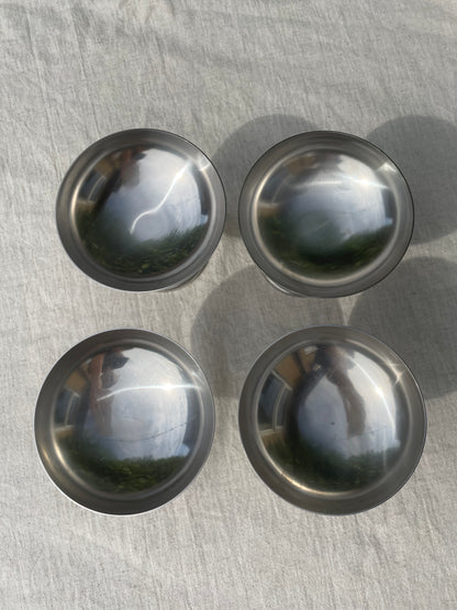 French vintage stainless steel ice cream coupes