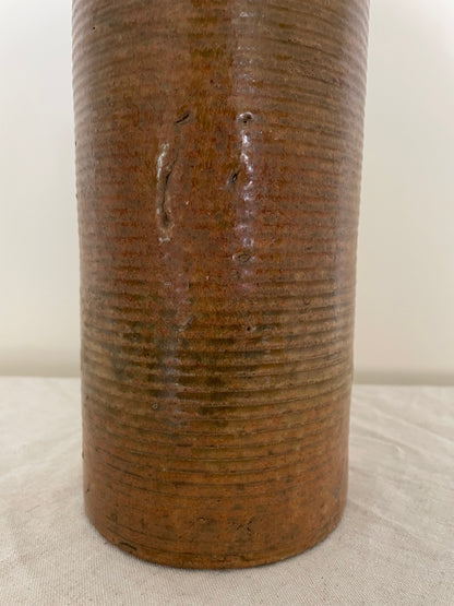 Vintage brown stoneware vase