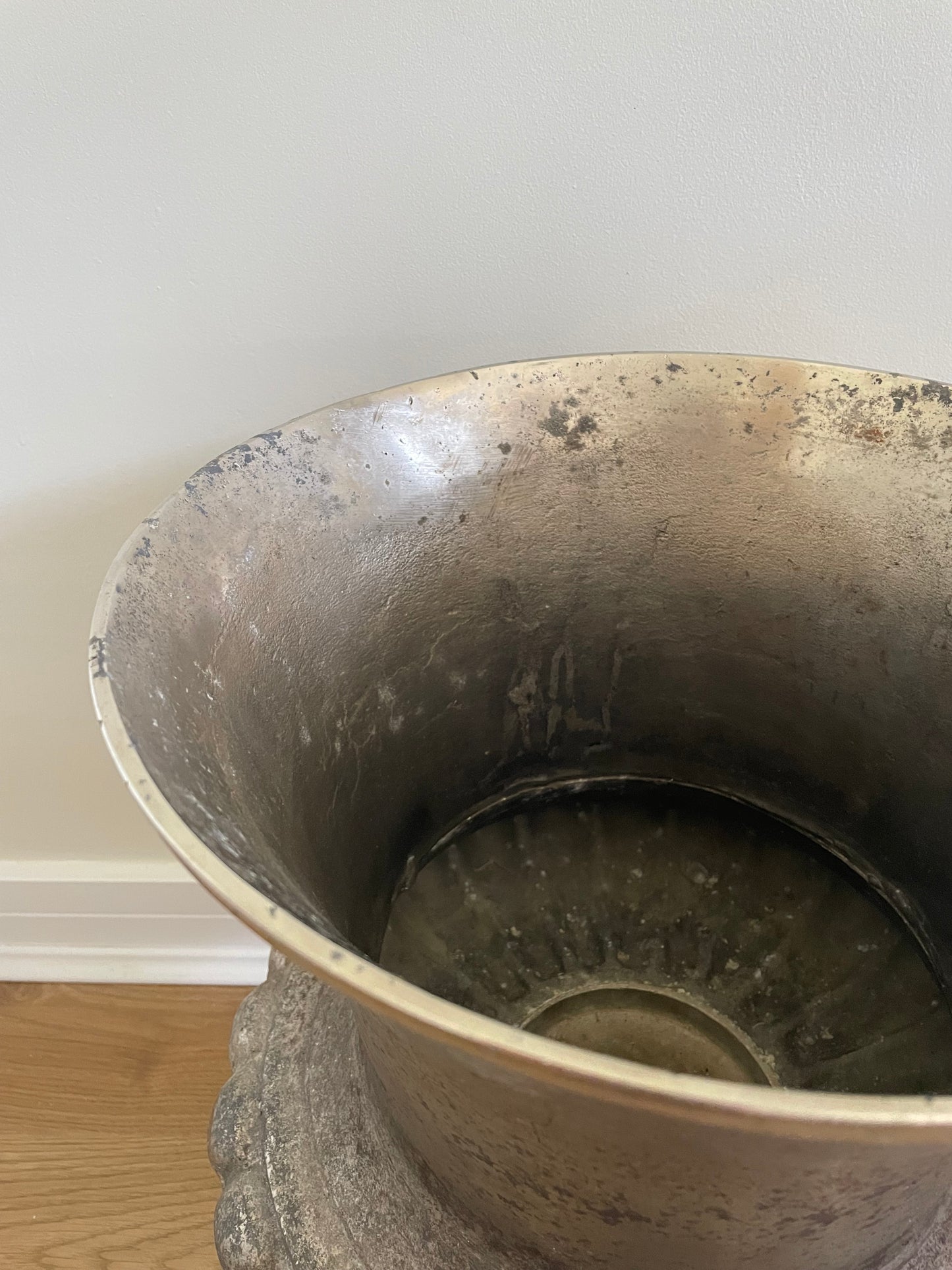 Vintage cast iron garden urn