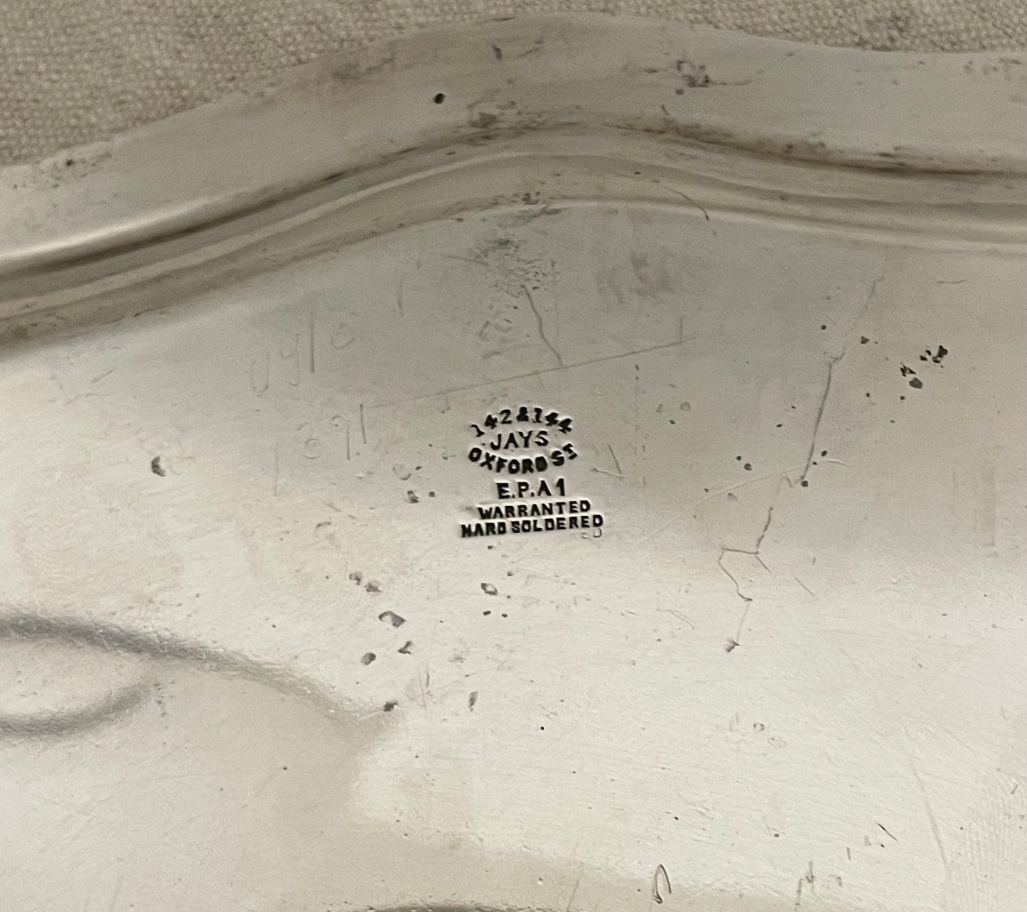 Silver plated vintage circular tray