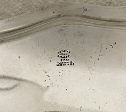 Silver plated vintage circular tray