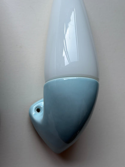 Pair of Sigvard Bernadotte blue ceramic wall lights