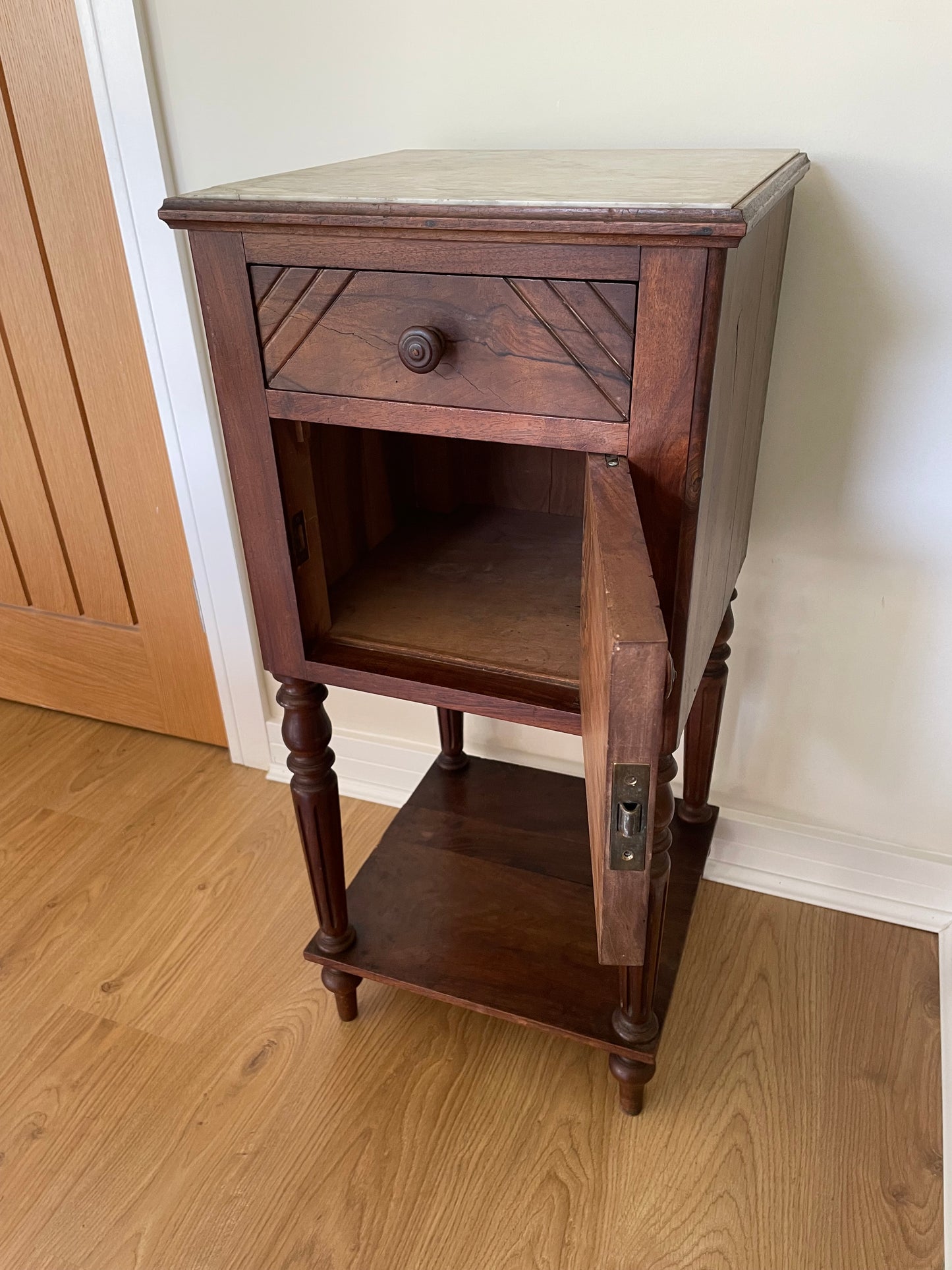 Antique French cabinet with marble top