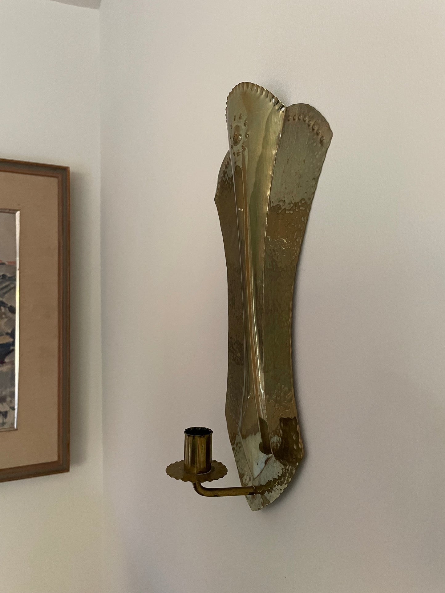 Vintage brass candle wall sconces (pair)