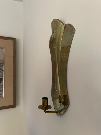 Vintage brass candle wall sconces (pair)