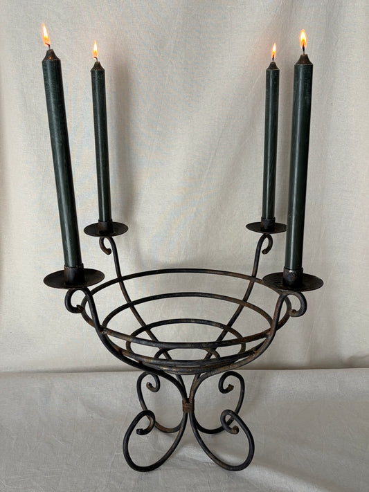 Vintage wrought iron candelabra