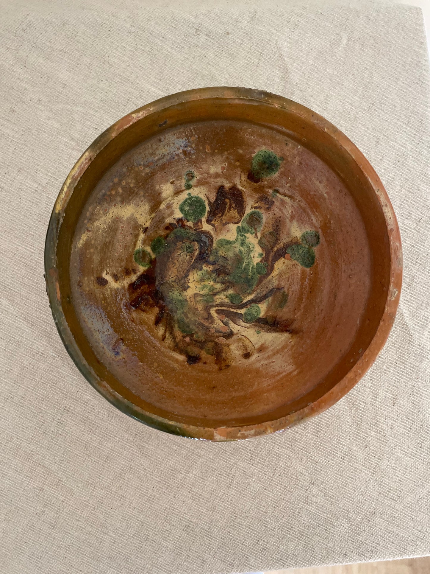 Romanian vintage clay bowl