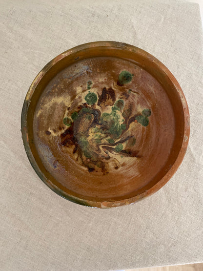 Romanian vintage clay bowl
