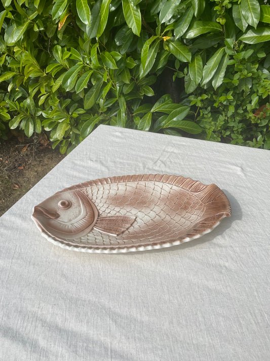 Vintage French Salmon fish platter