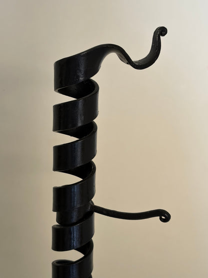 Wrought iron spiral candle holders (pair)