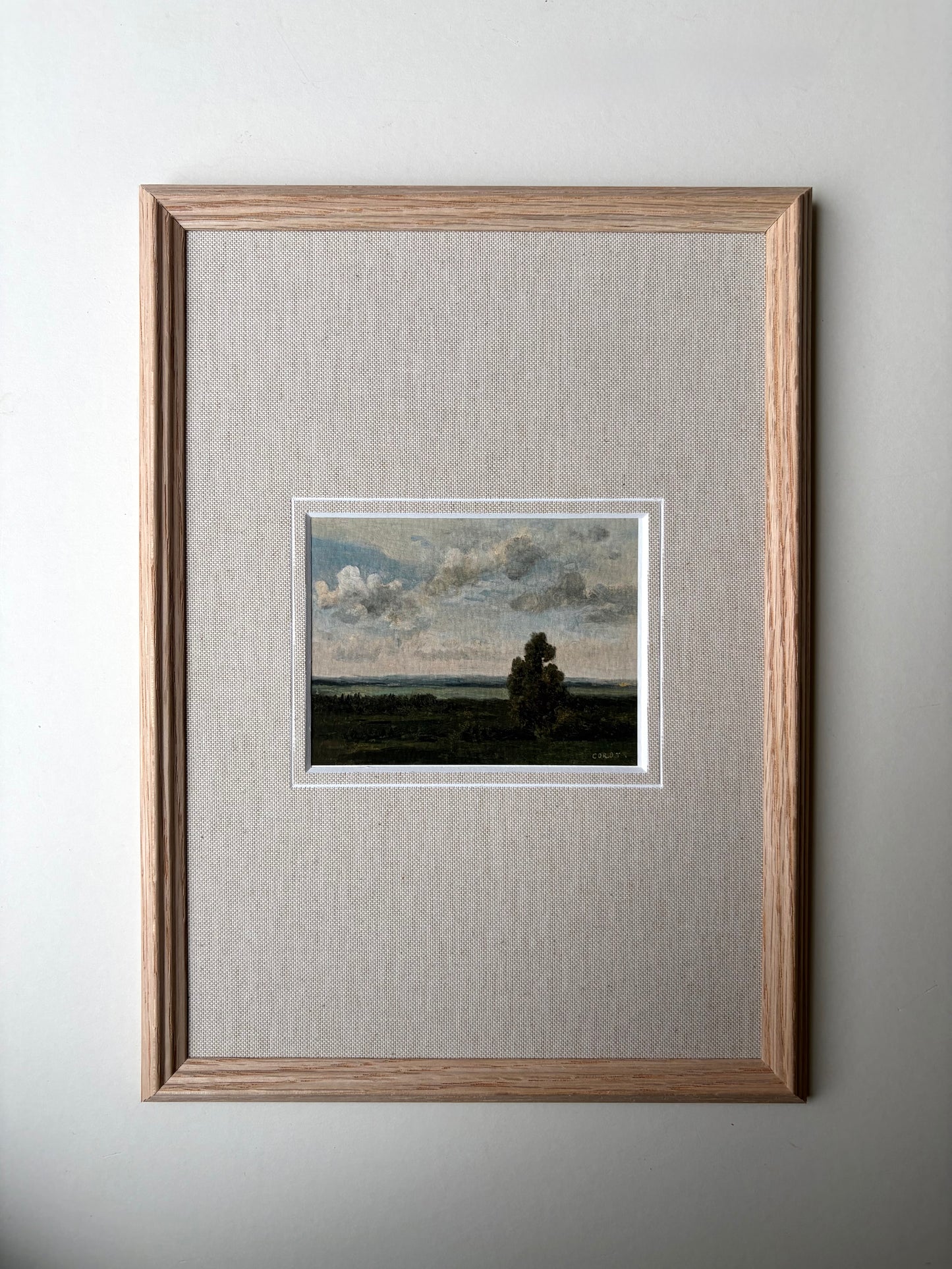 Framed cloudy countryside with mount