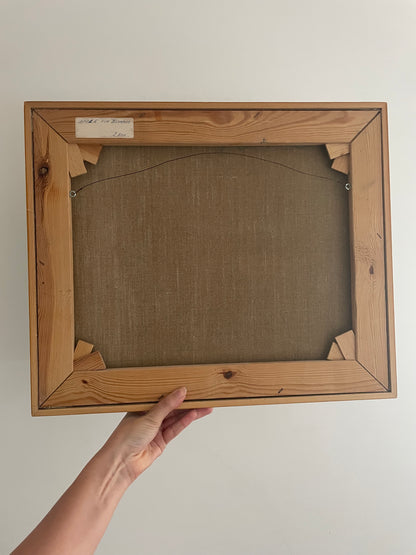 Still life of apple and violets