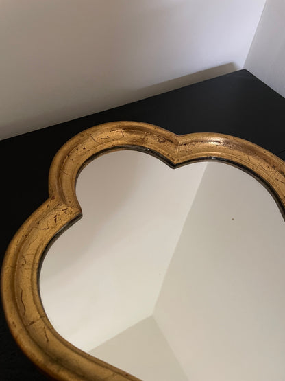 Small Louis XV style gold gilt mirror