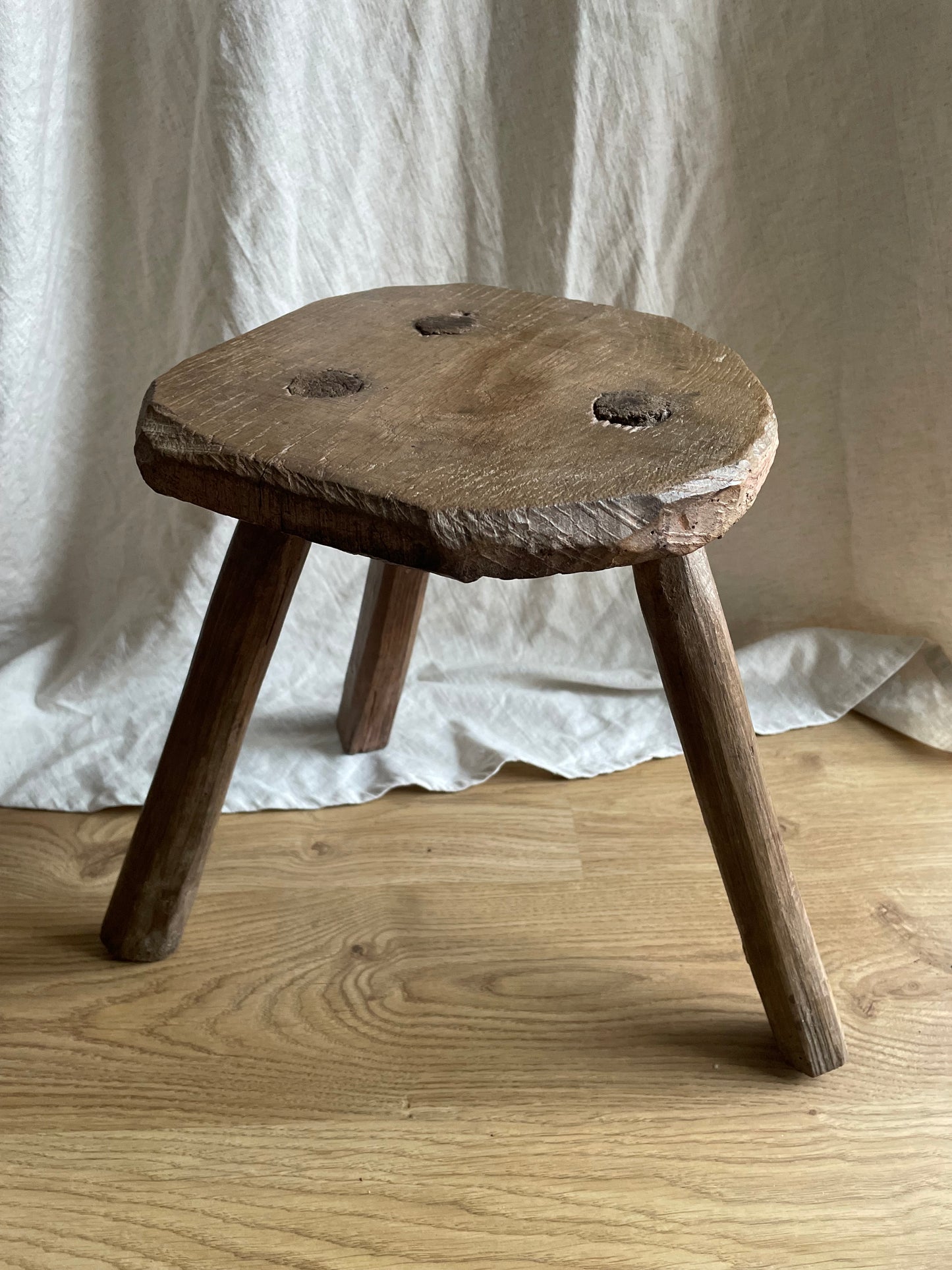 Antique French wooden stool