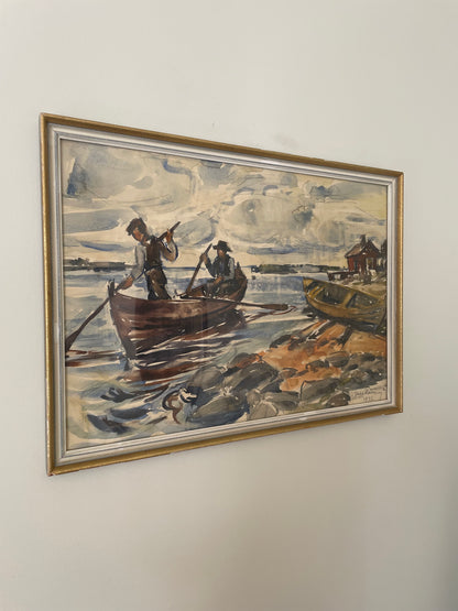 Fishermen watercolour