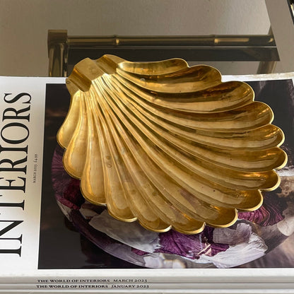 Brass shell trinket dish