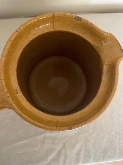 French vintage hand painted mustard jug