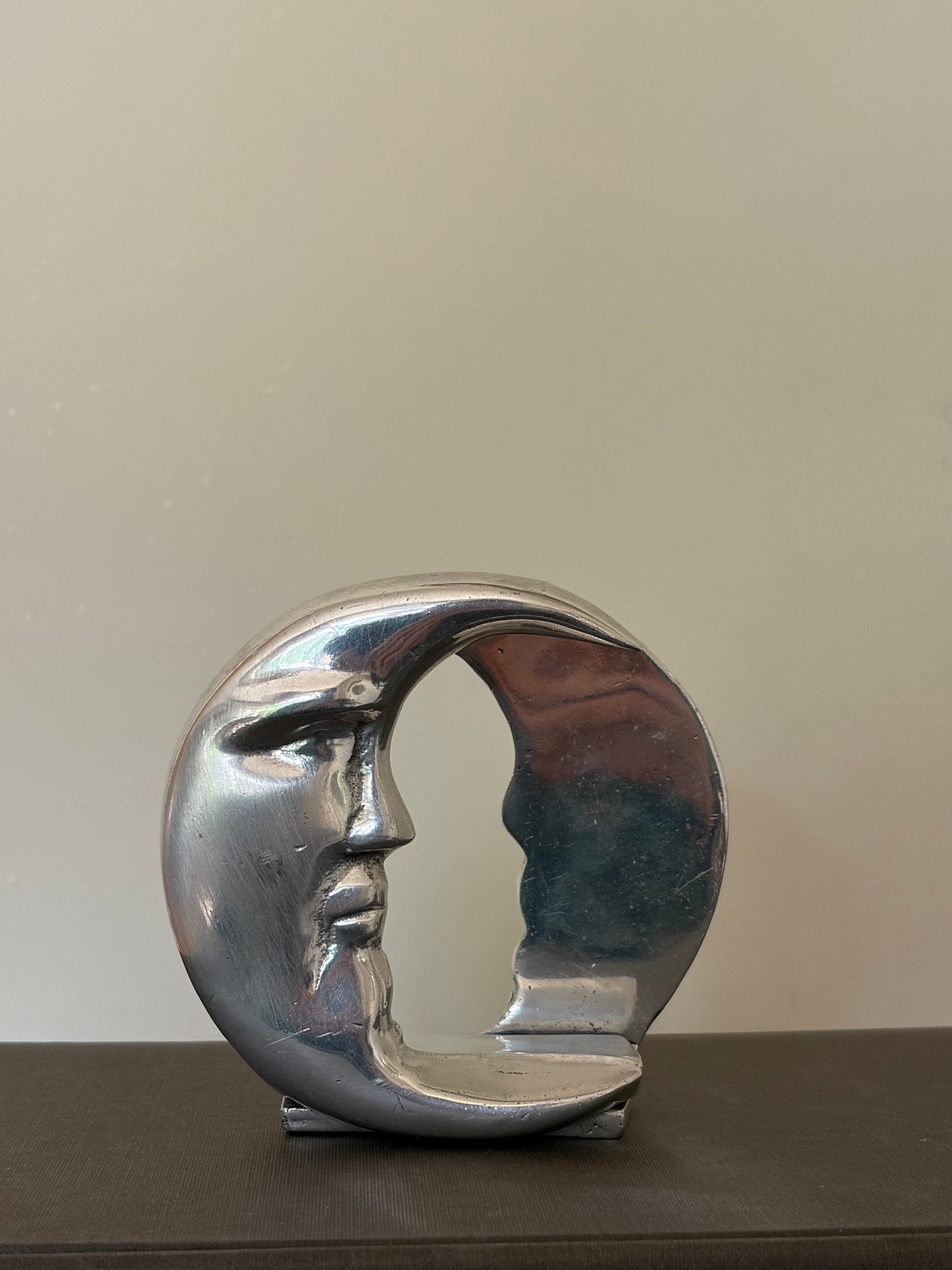 Vintage half moon cast aluminium letter holder